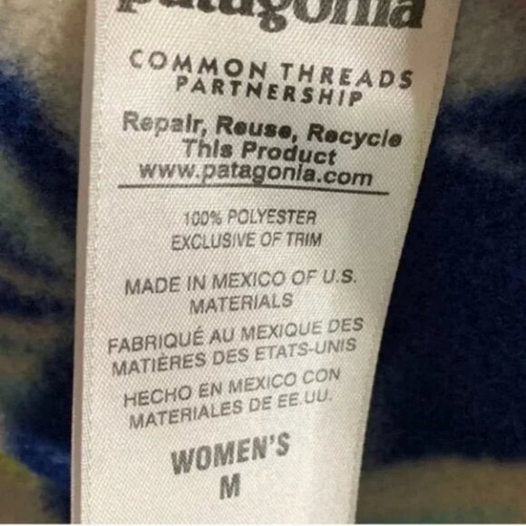 Patagonia Synchilla Snap-T Pullover RARE Feather Dance: Channel Blue Size Medium - Picture 7 of 7